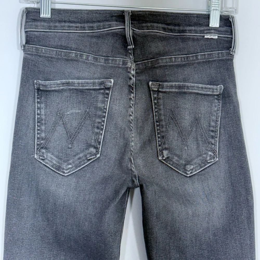 Mother Mid Rise Dazzler in The Night Is Watching 27 Stretch Black Gray Denim - Picture 9 of 16